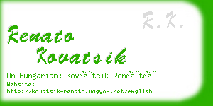 renato kovatsik business card